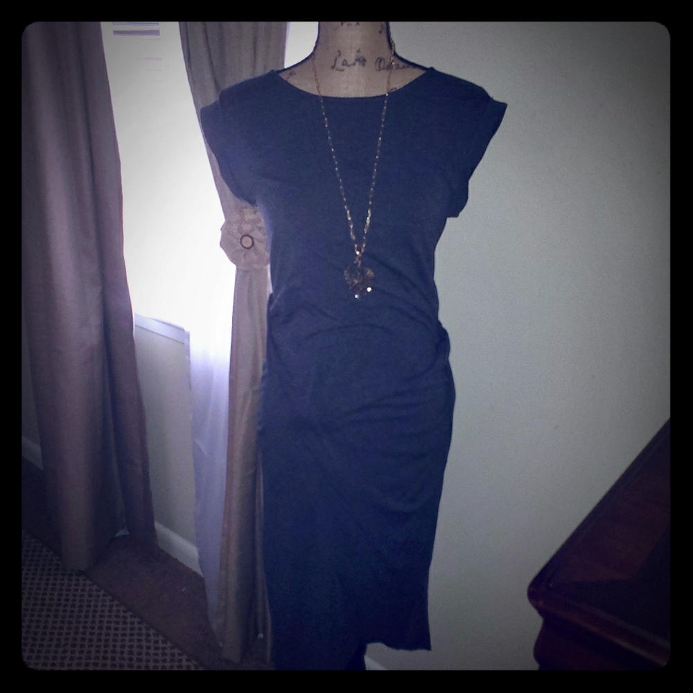 Gray t-shirt dress- tailored to the body